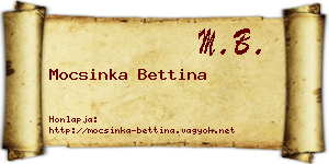 Mocsinka Bettina névjegykártya